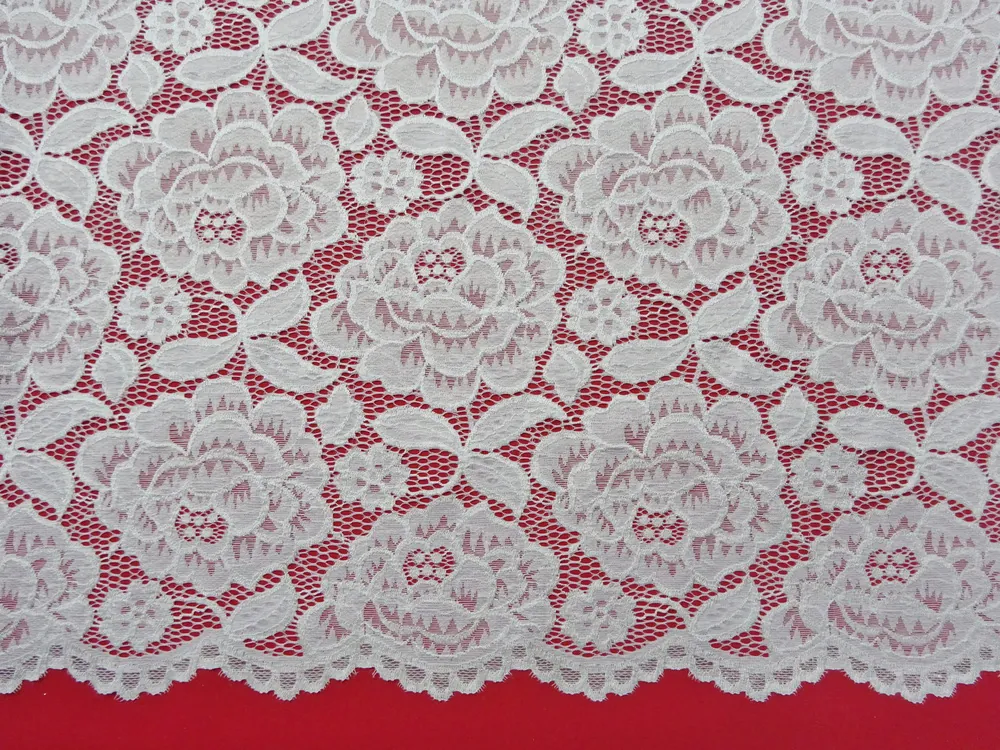 Krajka elastická maslová "veľké kvety" 