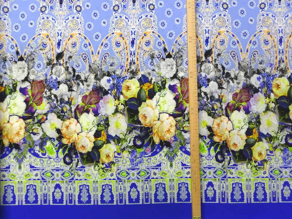 Šatovka Steffi modrá "kvety" - bordúra obojstranná