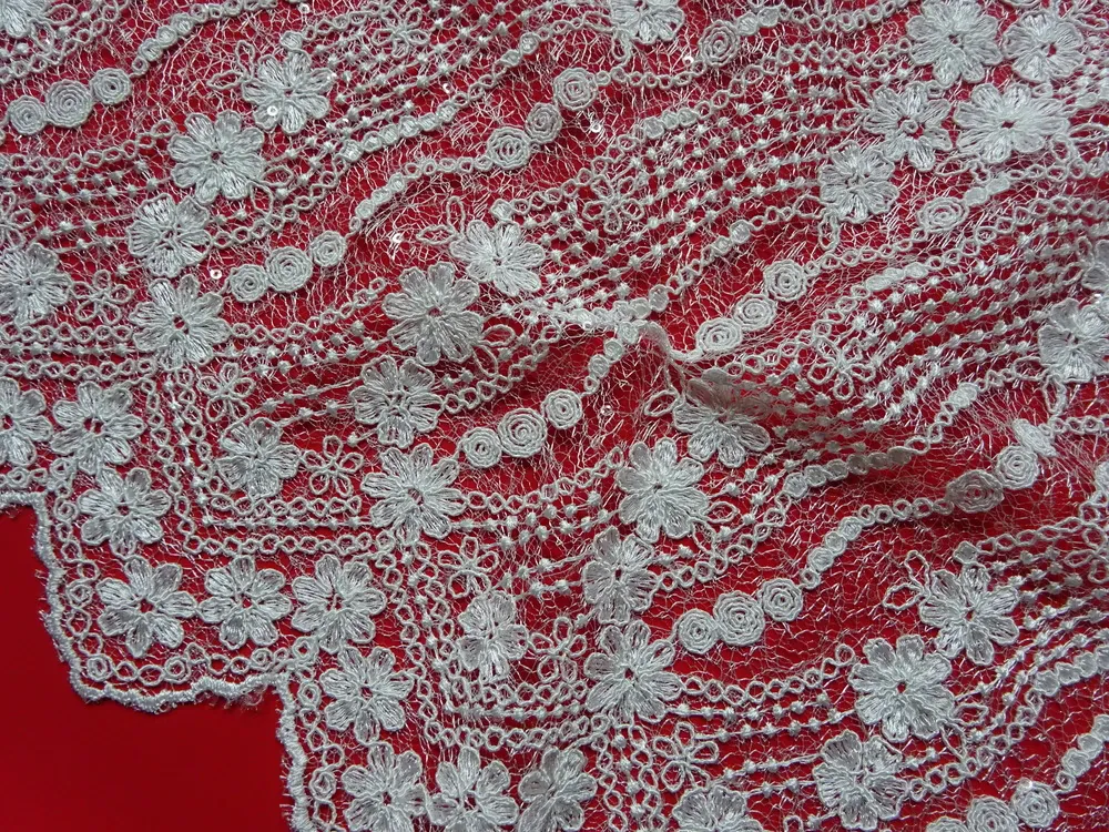 Krajka smotanová "kvety, ďalšie vzory, flitre" 