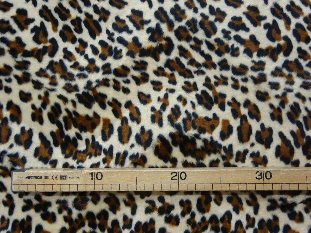 Kožušina béžová "leopard" - nízky vlas 