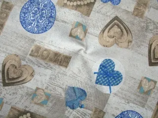 Poťahovka hnedá "srdiečka, kruhy, LOVE"