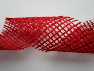 Stuha jutová "červená" - 4,5 cm 