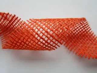 Stuha jutová "jasno pomarančová" - 4,5 cm 