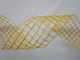 Stuha imitácia juty "žlto - pomarančová" - 5 cm
