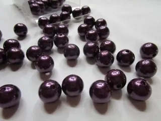 Korálik plastový "baklažánový" - 8 mm