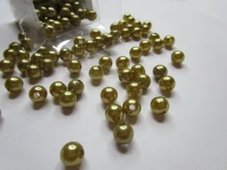 Korálik plastový "zlatý" - 8 mm
