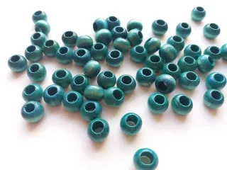 Korálik drevený "tyrkysový" - 10 mm