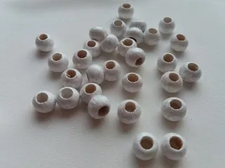 Korálik drevený "biely" - 10 mm
