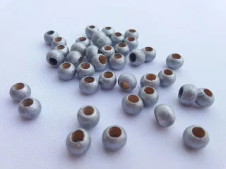 Korálik drevený "strieborný" - 10 mm