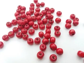 Korálik drevený "červený" - 8 mm