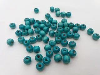 Korálik drevený "tyrkysový" - 8 mm