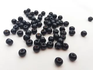 Korálik drevený "čierny" - 8 mm