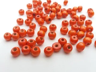 Korálik drevený "pomarančový" - 8 mm