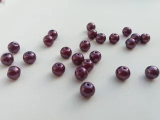 Korálik sklenený "baklažánový" - 8 mm - balík