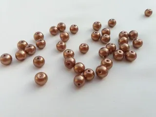 Korálik sklenený "medený" - 8 mm - balík