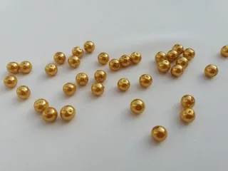 Korálik sklenený "zlatý" - 8 mm - balík