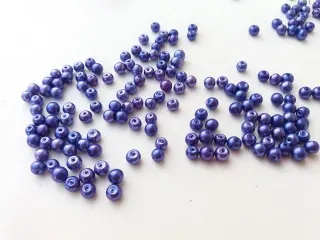 Korálik sklenený "slivkový" - 5 mm - balík