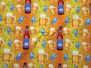 Teplákovina žlto-pomarančová "pivo" - digitálna tlač