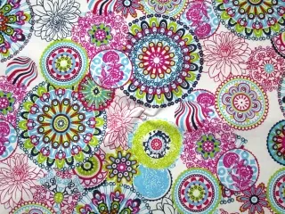 Teplákovina smotanová "mandala, kvet"