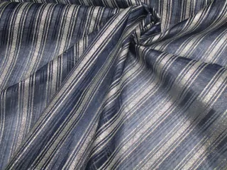 Organza tmavomodrá "strieborné pruhy"