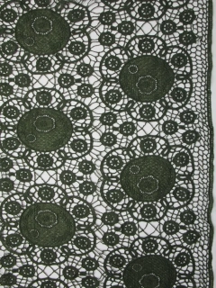 Krajka olivová dierkovaná "ornamenty"