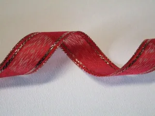 Stuha dekoračná "červená" - 25 mm