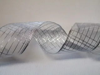 Stuha dekoračná s drôtikom "strieborná" - 40 mm
