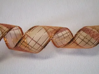 Stuha dekoračná s drôtikom "medená" - 25 mm