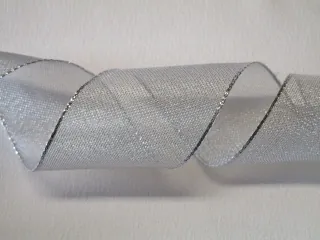 Stuha dekoračná s drôtikom "strieborná" - 40 mm