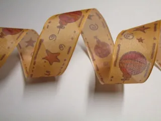Stuha dekoračná s drôtikom "vianočný motív" - 40 mm