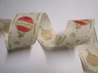 Stuha dekoračná s drôtikom "vianočný motív" - 40 mm