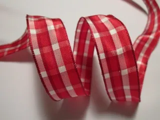 Stuha dekoračná s drôtikom "káro" - 25 mm