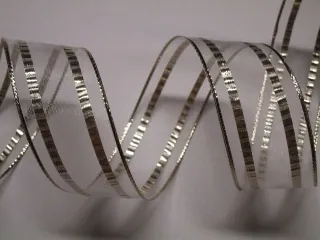 Stuha dekoračná "zlaté pásiky" - 40 mm