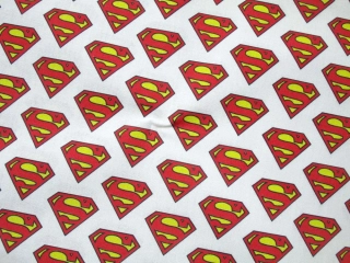 Bavlna biela "SUPERMAN" - licencovaná