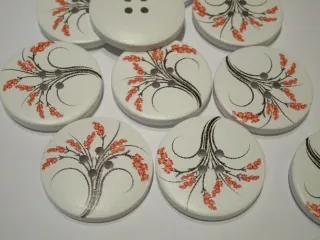 Gombík drevený "kvet" - 30 mm