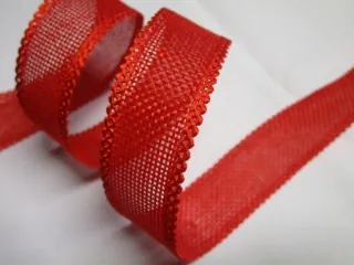 Stuha jutová "červená" - 25 mm