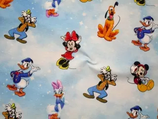 Teplákovina bielo modrá "disney postavičky"