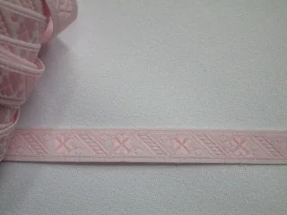 Stuha krojová biela "ružový štvorlístok" - 10 mm