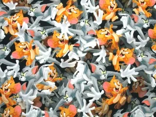 Teplákovina čierna "Tom a Jerry" - digitálna tlač
