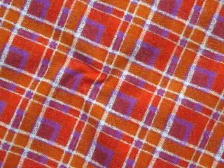 Flanel pomarančový "bielo-červeno-fialové káro" - zbytok