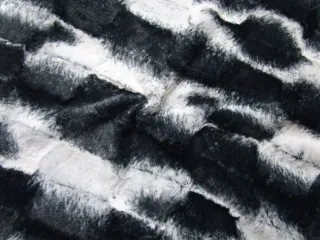 Kožušina bielo-tmavosivá "vzorovaná" - nízky vlas 