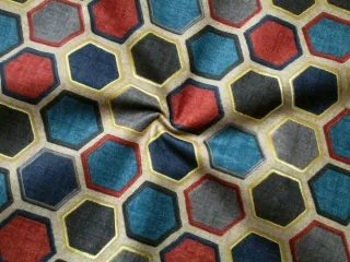 Kostýmovka béžová "farebný geometrický motív" 