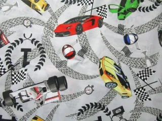Bavlna sivá "lamborghini, formula"