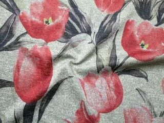 Svetrovina tenká béžovo-sivá "tulipány"