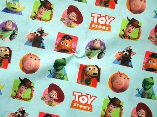 Bavlna tyrkysová "TOY STORY" - licencovaná
