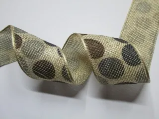 Stuha jutová béžová "bodky"