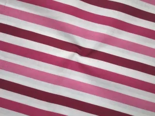 Bavlna biela "ružový a bordový pásik"