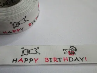 Stuha taftová maslová "HAPPY BIRTHDAY!"