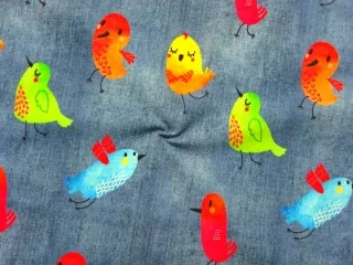 Úplet modrý denim "vtáčik" 