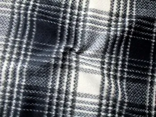Kabátovina maslovo-čierna "olivové káro"